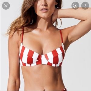 Onia Weworewhat Lydia top in stripe burn red size XXS